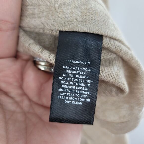 Lafayette 148 tan waterfall front linen vest - Picture 4 of 9